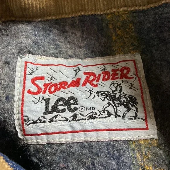 Vintage LEE Storm Rider Denim Blanket Lined Trucker Jacket Size 44 / L - Picture 9 of 16